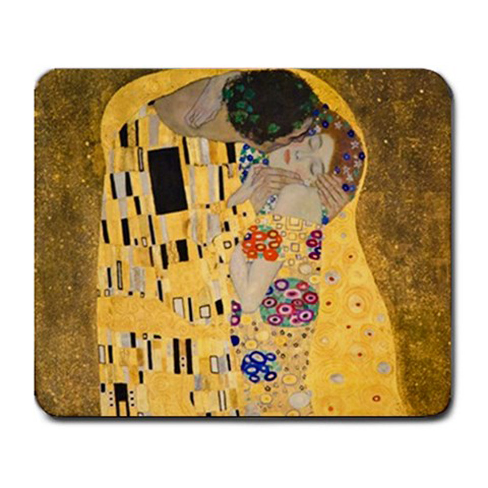 Gustav Klimt The Kiss Painting Mousepad Mouse Mat Fabric & Neoprene Rubber Custom Design Made To Order 40517142
