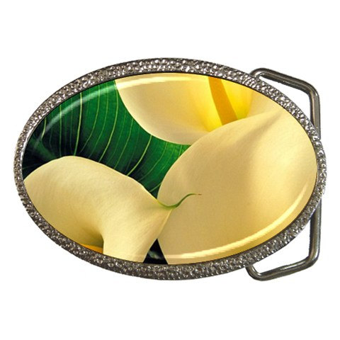 Yellow Calla Lilies Closeup Belt Buckle 11708081 Made To Order Custom Design Available