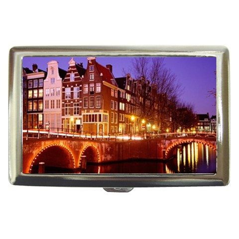 Amsterdam Netherlands Holland City At Night Cigarette Money Case 18861198 Made To Order Custom Design Available